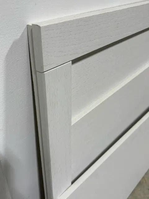 Queen White Wood Panel Bed With 2 Metal Slats Hardware HB FB - Thumbnail 2