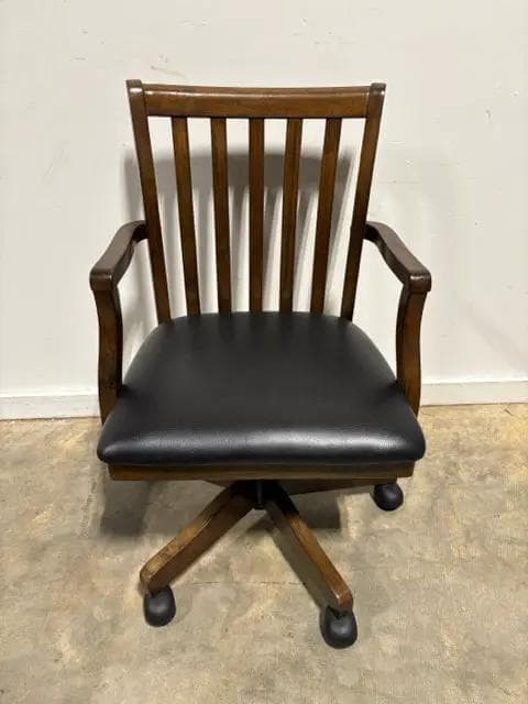 Dark Oak Adjustable Swivel Office Chair