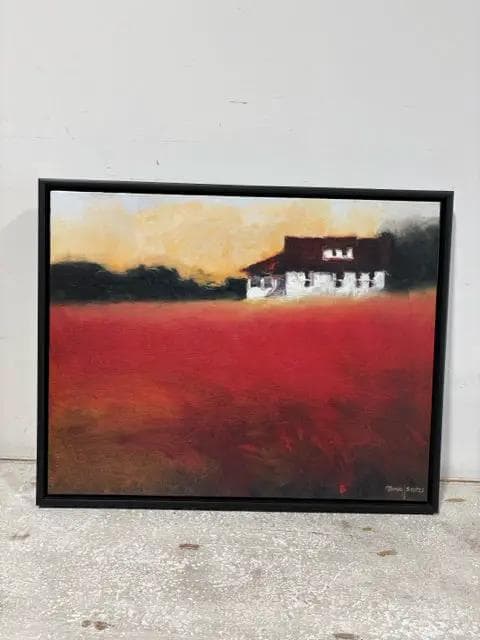 "Profile In Red" By Thomas Stotts Framed Artwork