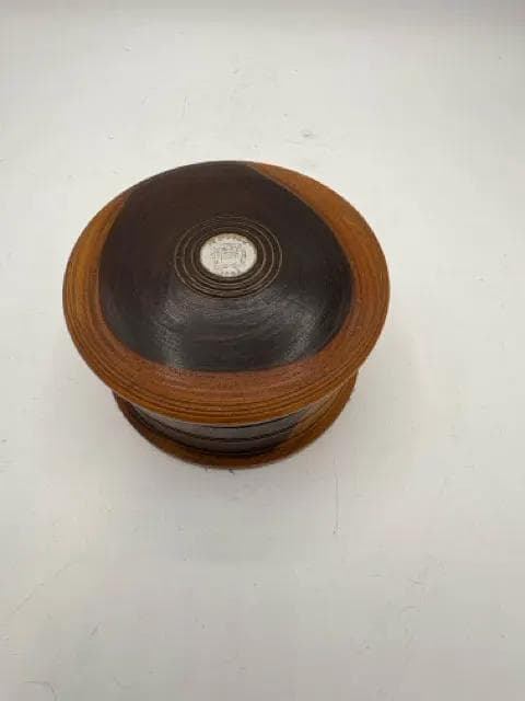6 Wooden Coasters With Jamacian 1 Cent Coin In Wooden Container