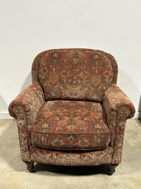 Century Multicolor Tapestry Club Chair