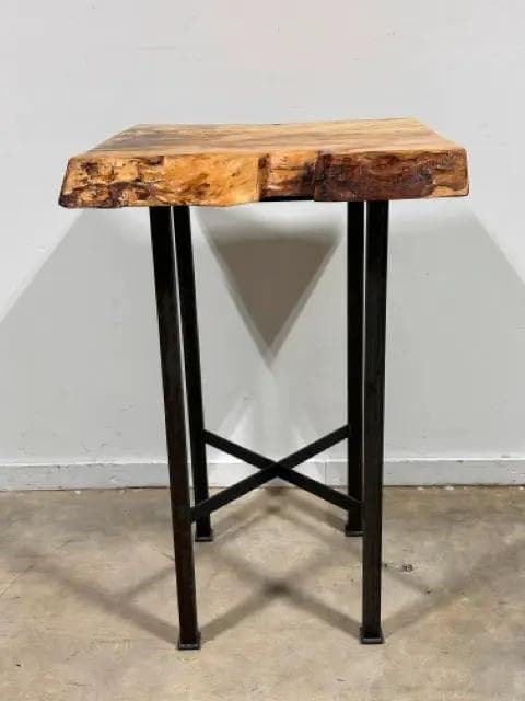 Custom Live Edge Pub Table With Iron Base By OE - Thumbnail 4