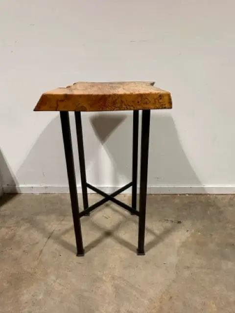Custom Live Edge Pub Table With Iron Base By OE