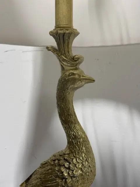 Gold Peacock Table Lamp - Thumbnail 2