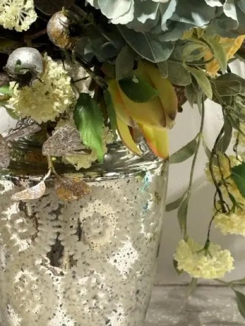 Floral Arrangement In Mercury Glass Vase - Thumbnail 2
