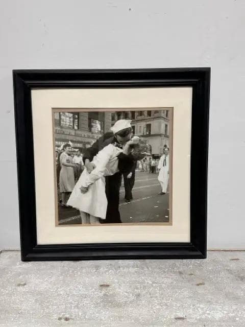 Black And White V-Day Print Framed Wall Art