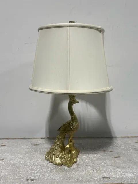 Gold Peacock Table Lamp