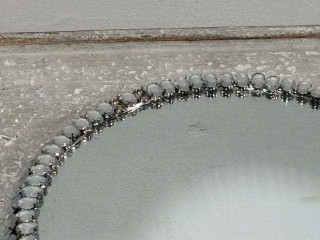 Set Of 2 Round Mirrors With Rhinestones - Thumbnail 2