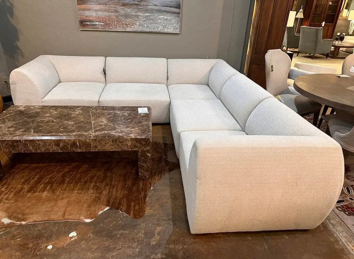 *NEW* Bassett Clyde Cream 5-Piece Modular Sectional - Thumbnail 2