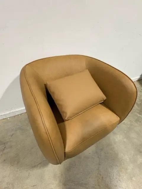 *NEW* Domkapa Rinner Tan Leather Accent Chair - Thumbnail 2