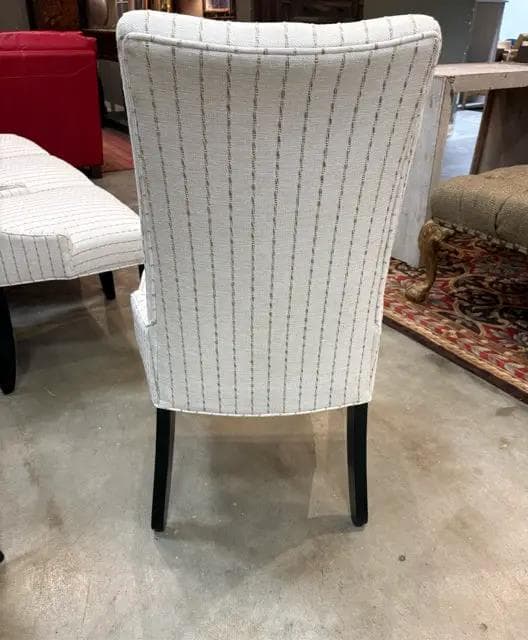Set of 4 Hekman Tan Striped Dining Chairs - Thumbnail 3