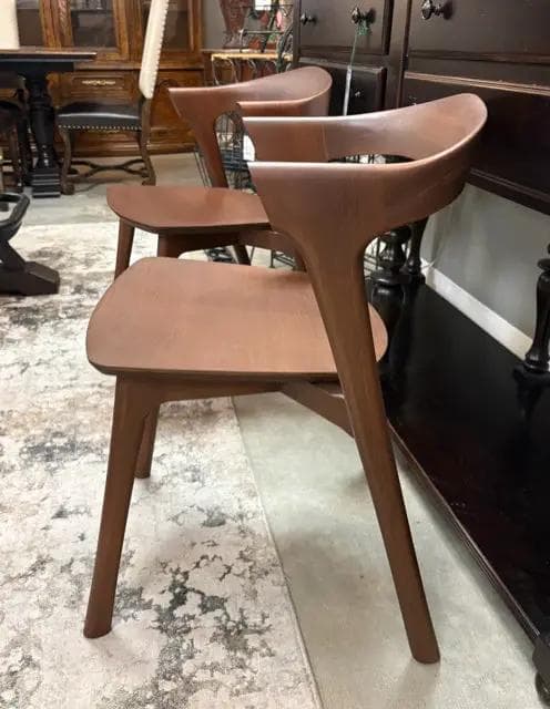 *NEW* Ethinicraft Set Of 2 Dark Wood Modern Dining Chairs - Thumbnail 2
