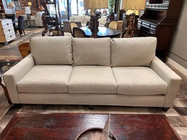 *NEW* Bassett Tan Linen Grand Sofa