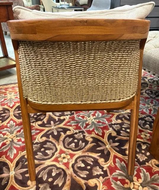 *NEW* Kao Furniture Teak Wood Chair With Rattan Back - Thumbnail 2