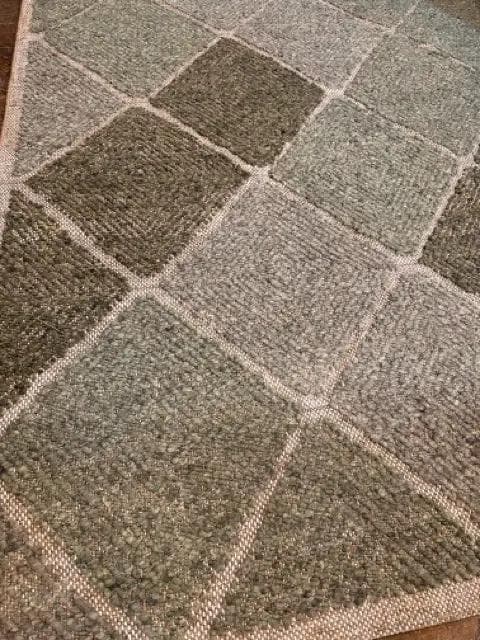 *NEW* 8' x 10' 6" Rugs & Kilim Green And Tan Textured Diamond Pattern Area Rug - Thumbnail 2