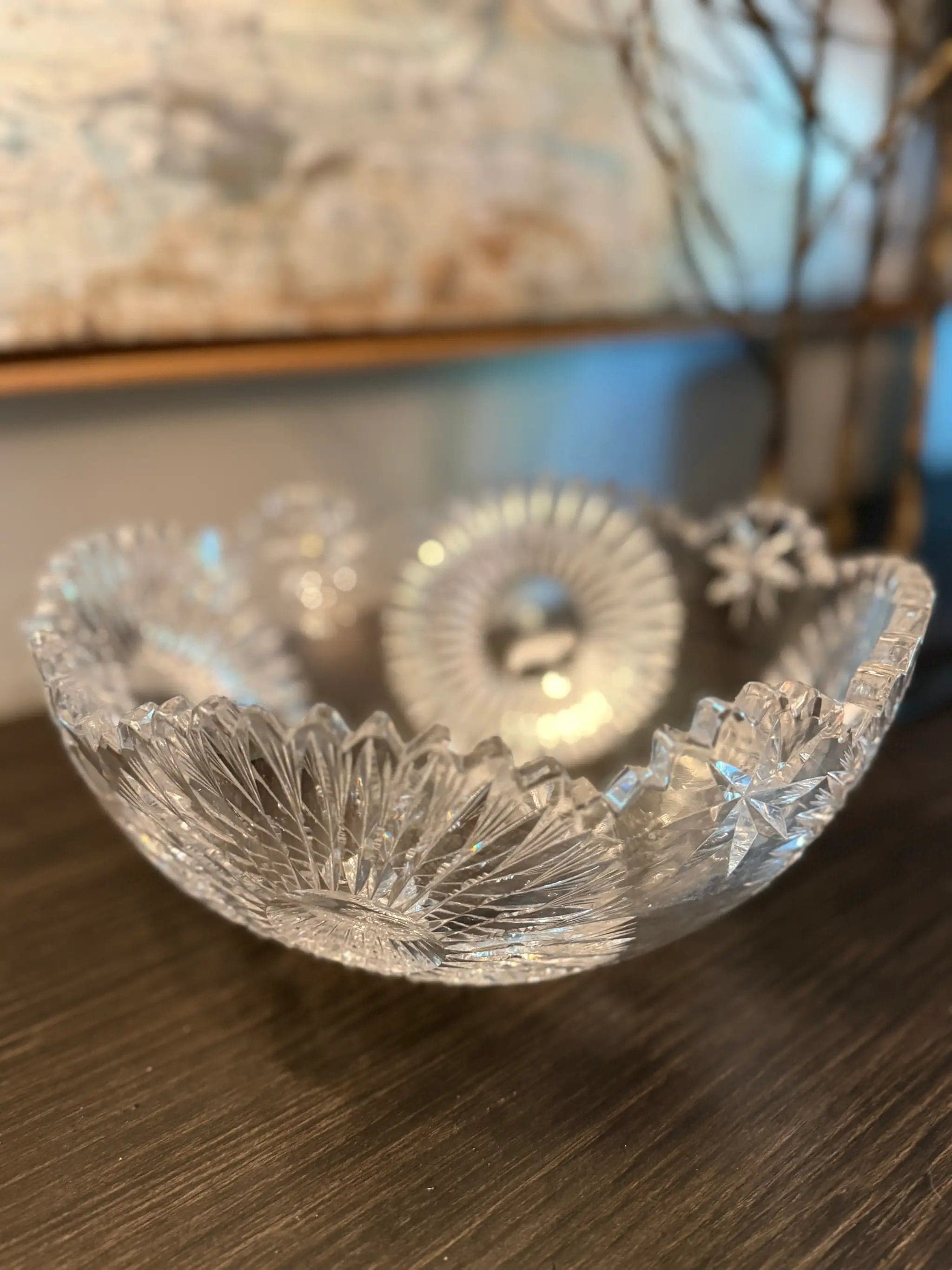 Antique Brilliant Period (ABP) Hand-Cut Crystal Berry or Serving Bowl