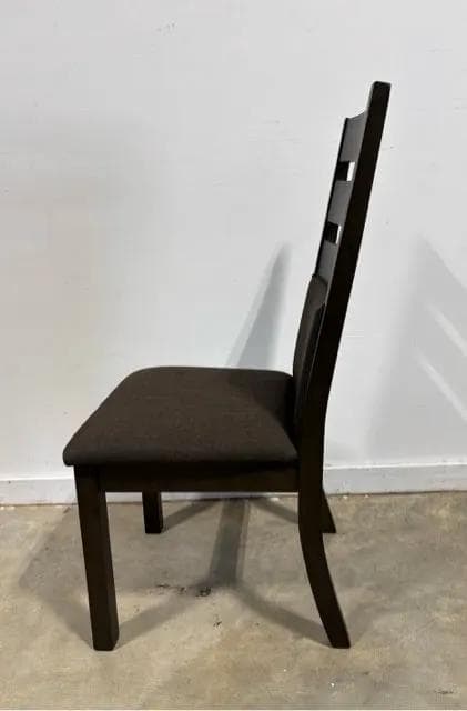 Set of 4 Dark Brown Dining Chairs With Fabric Cushions - Thumbnail 2