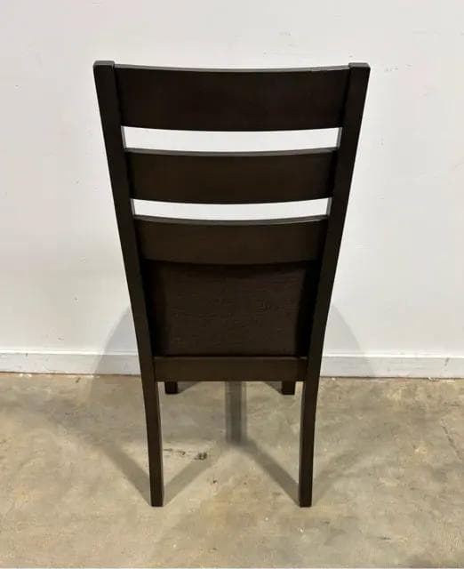 Set of 4 Dark Brown Dining Chairs With Fabric Cushions - Thumbnail 3