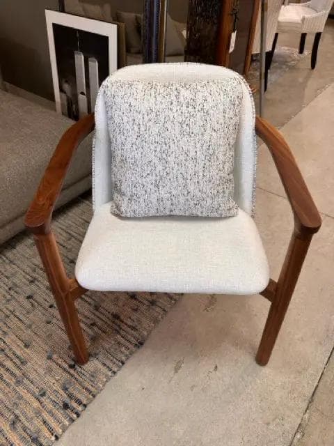 *NEW* Kao Furniture Cloe Occasional Chair With Grey And White Boucle Fabric