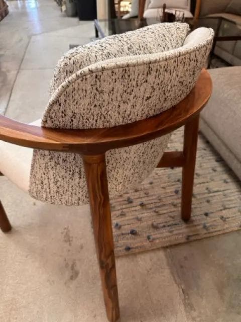 *NEW* Kao Furniture Cloe Occasional Chair With Grey And White Boucle Fabric - Thumbnail 3