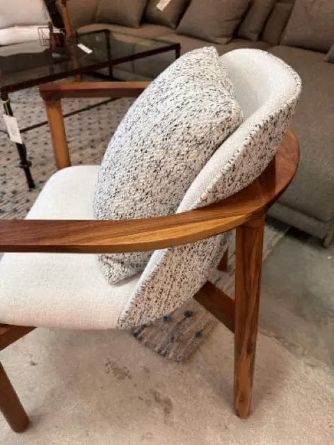*NEW* Kao Furniture Cloe Occasional Chair With Grey And White Boucle Fabric - Thumbnail 2