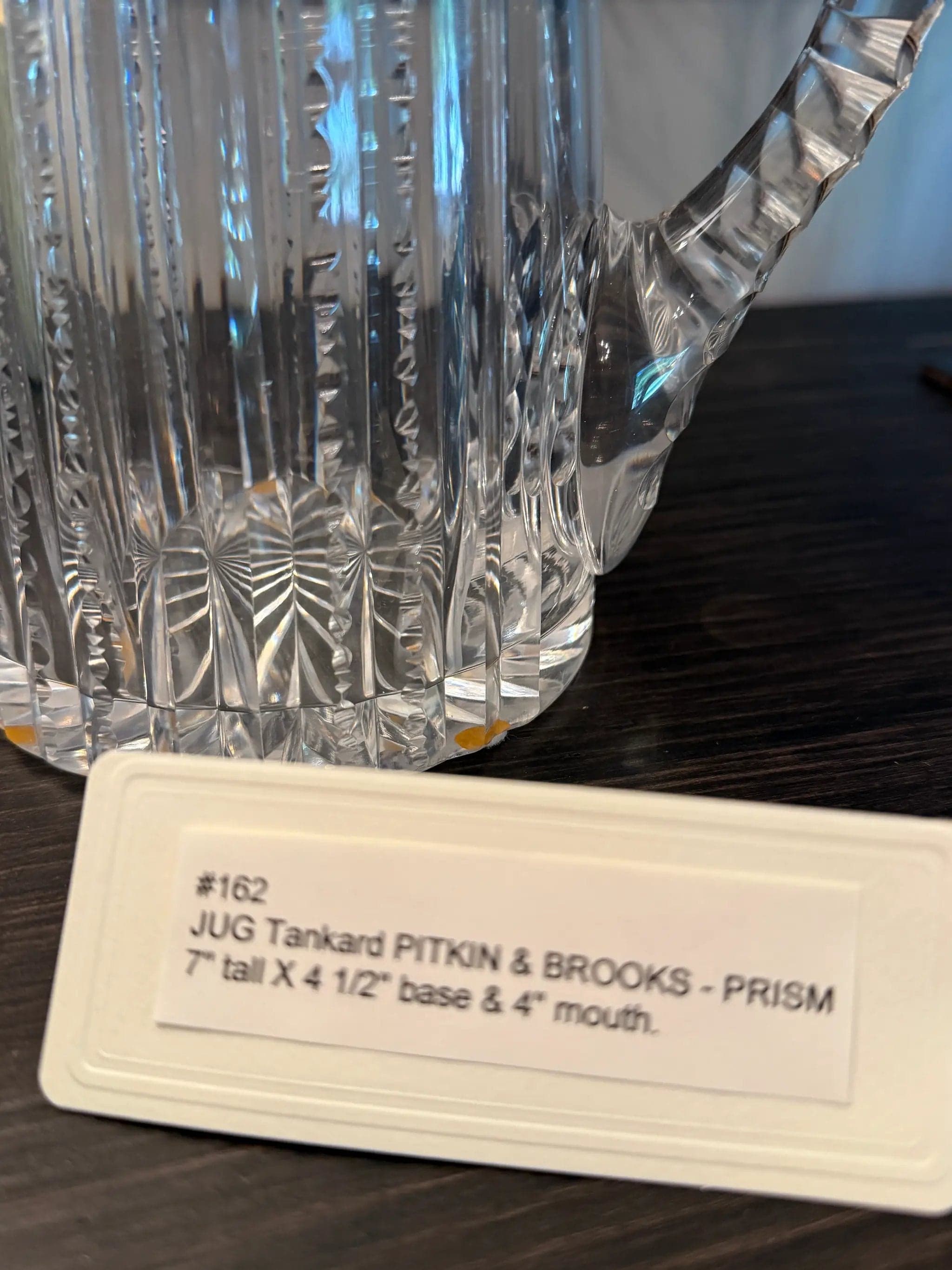 American Brilliant Period Pitkin & Brooks "Prism" Cut Crystal Tankard Jug - Thumbnail 2