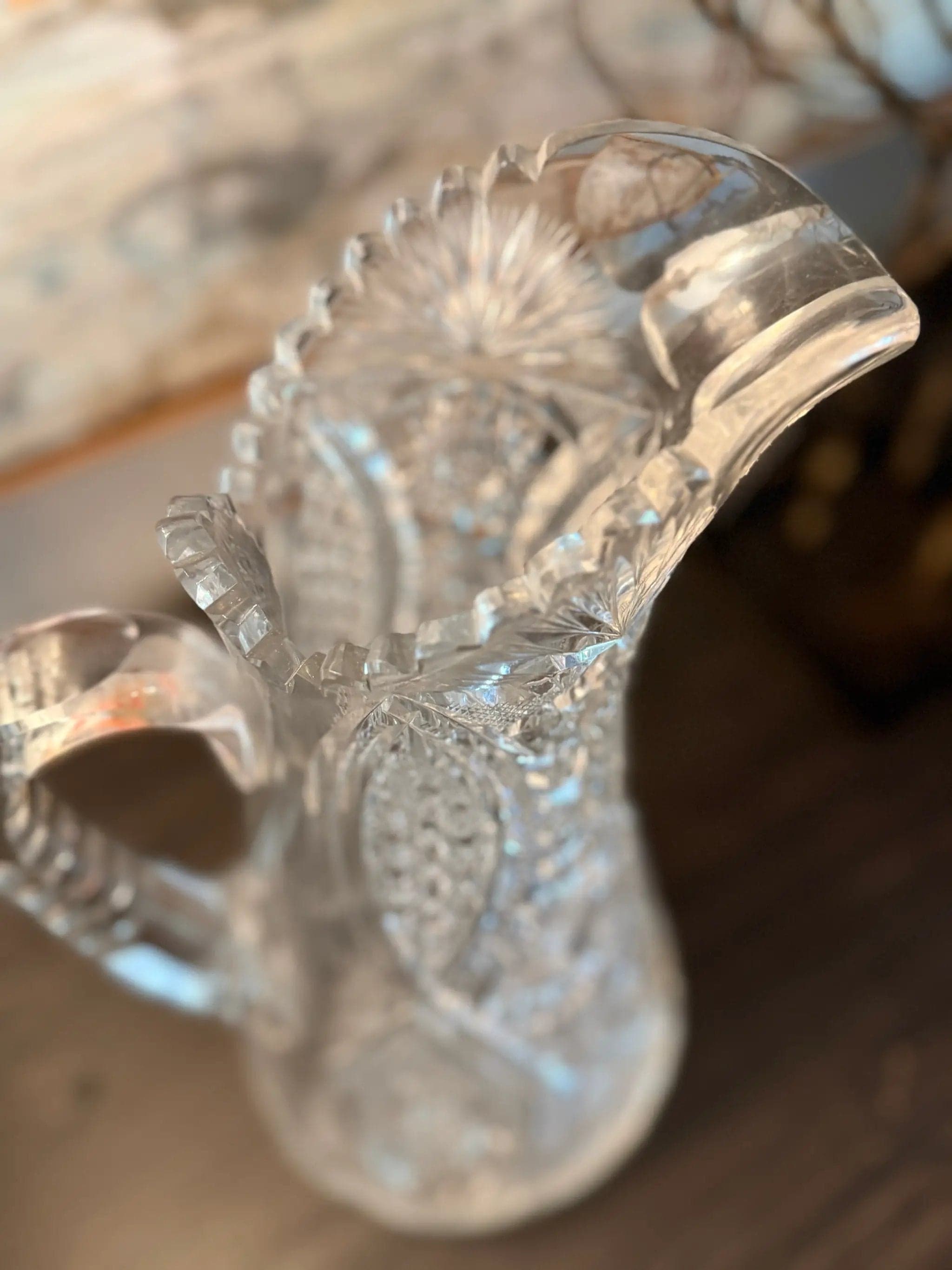 Antique Brilliant Period (ABP) Hand-Cut Crystal Water Pitcher - Thumbnail 2