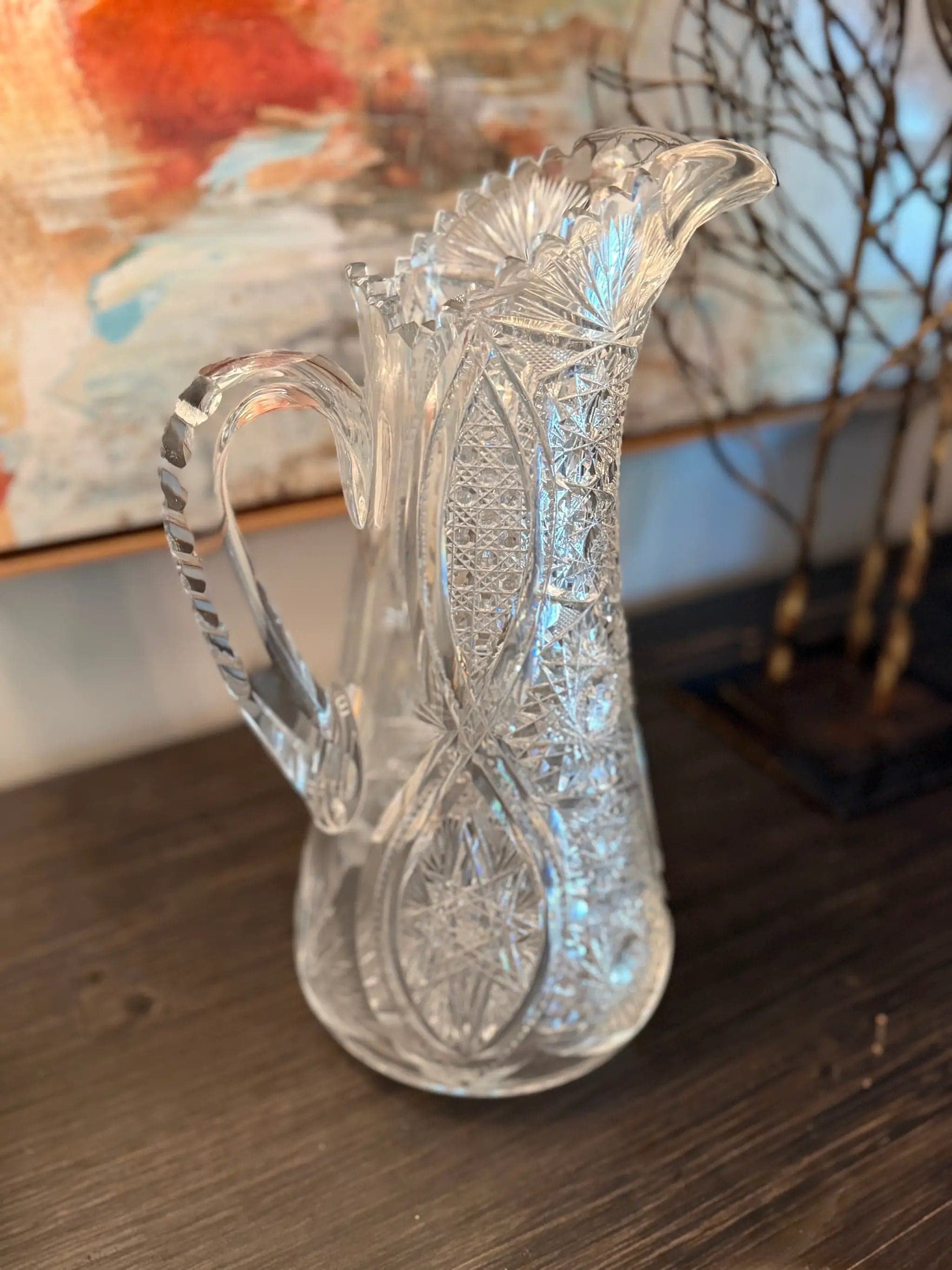 Antique Brilliant Period (ABP) Hand-Cut Crystal Water Pitcher