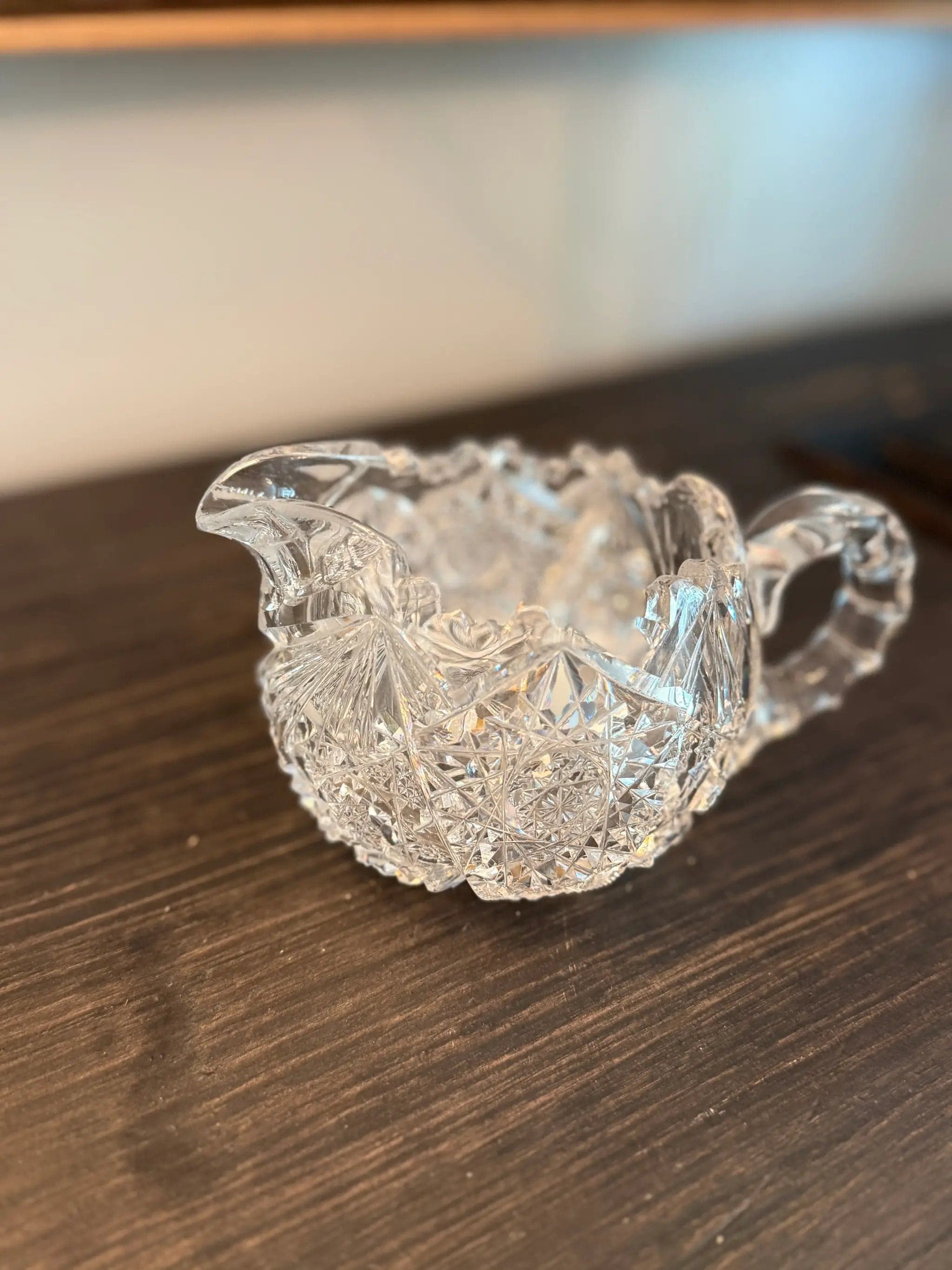 American Brilliant Period Crystal Creamer – Hand Cut, c. 1900–1915 - Thumbnail 2
