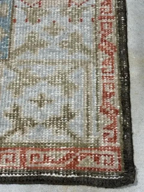 Pottery Barn Rust Blue Faded Rug - Thumbnail 2