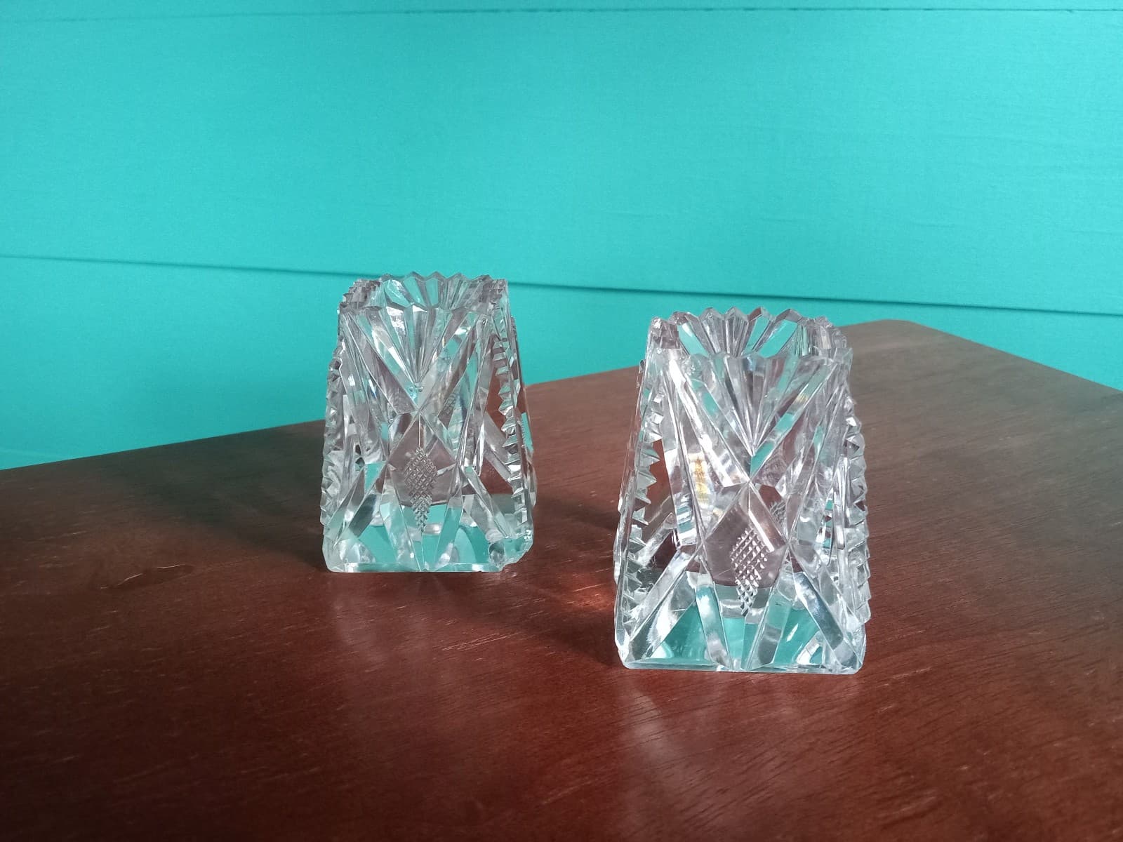 Set of 2 Cut Crystal Toothpick Holders - Thumbnail 3