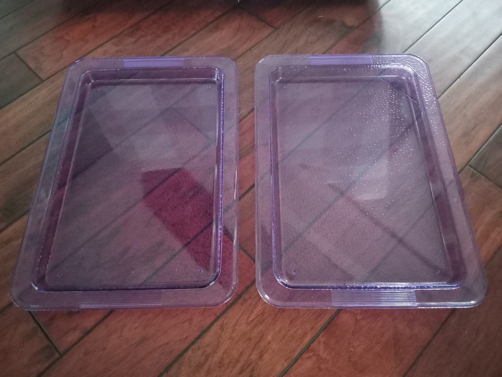 2 Large Plastic Serving Trays