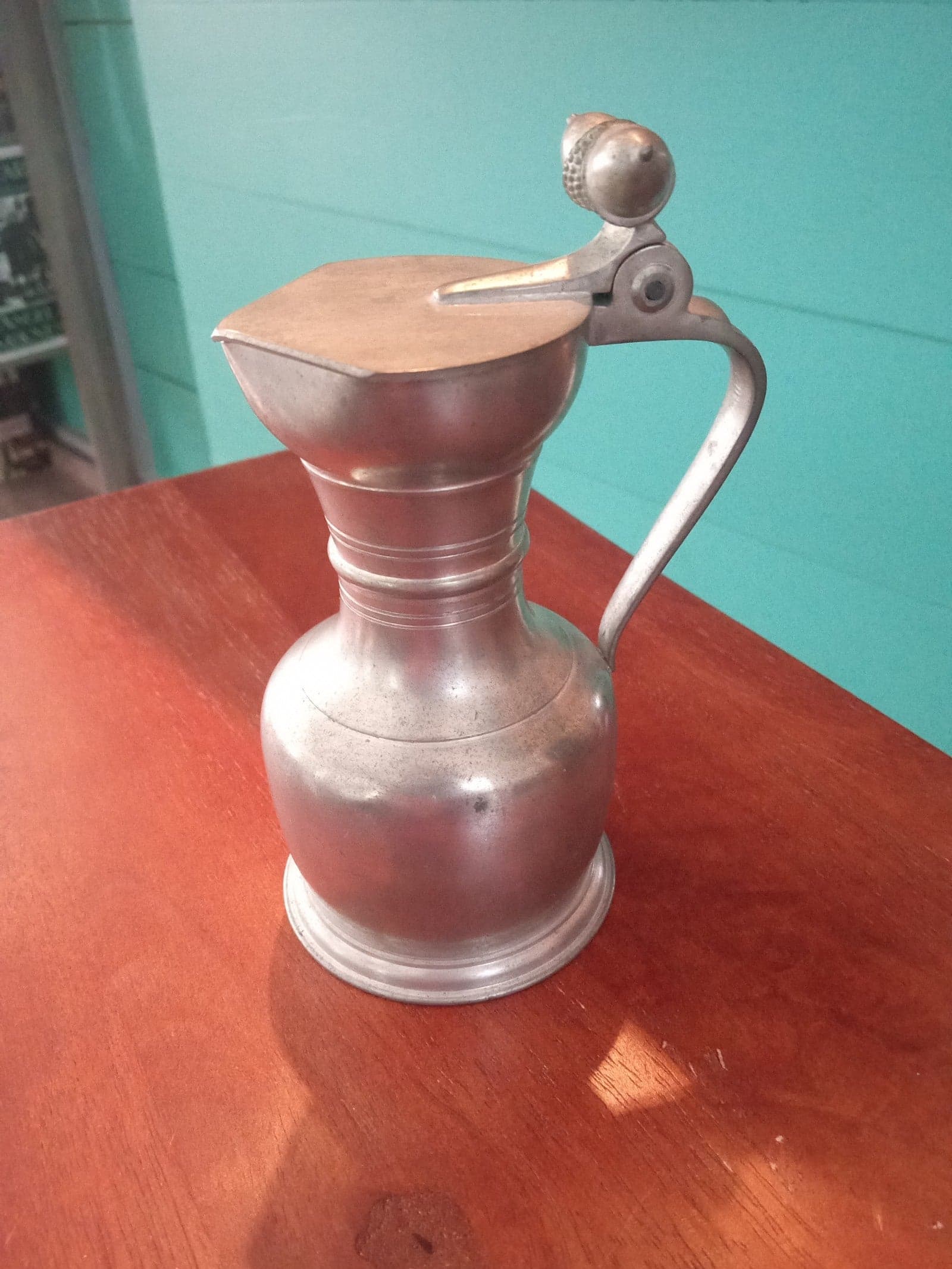 Vintage Royal Pewter Daalderop Lidded Creamer with Acorns