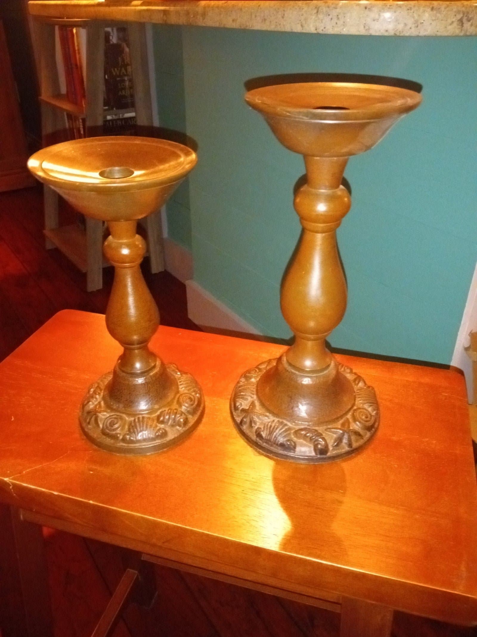 Metal Candlesticks - Seashell Themed