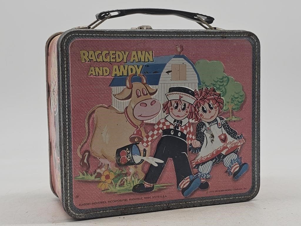 Vintage Aladdin 1973 Raggedy Ann and Andy Lunchbox No Thermos Lunch Box - Thumbnail 2