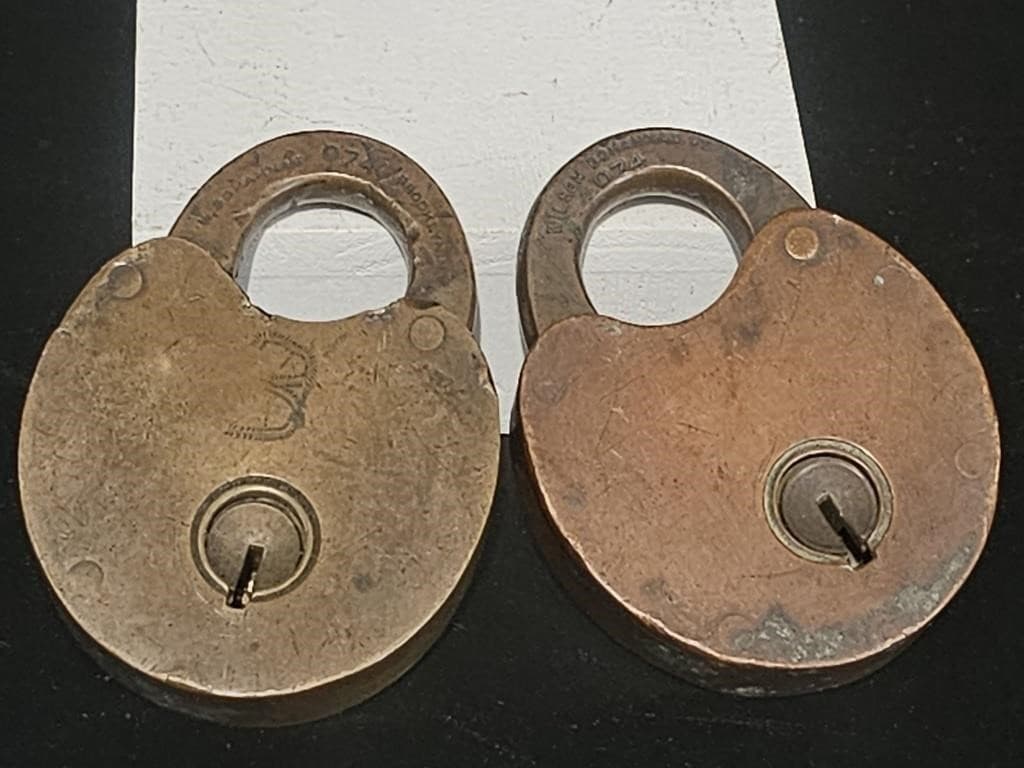 074 Bohannon Brass Padlock, NO KEY - Thumbnail 4