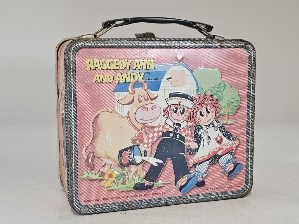 Vintage Aladdin 1973 Raggedy Ann and Andy Lunchbox No Thermos Lunch Box