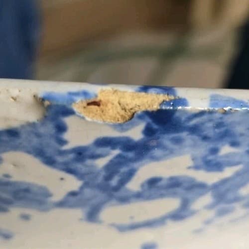 VINTAGE STONEWARE BLUE SPONGEWARE SPITOON/CUSPIDOR - Thumbnail 5
