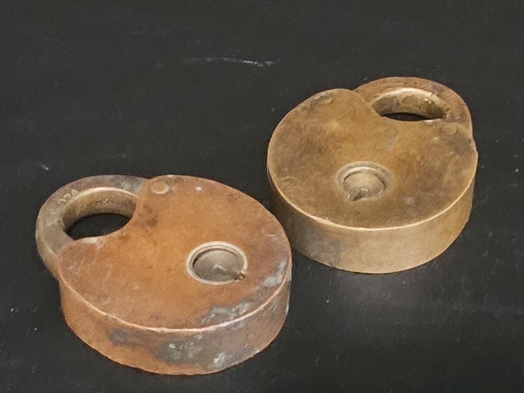 074 Bohannon Brass Padlock, NO KEY - Thumbnail 8