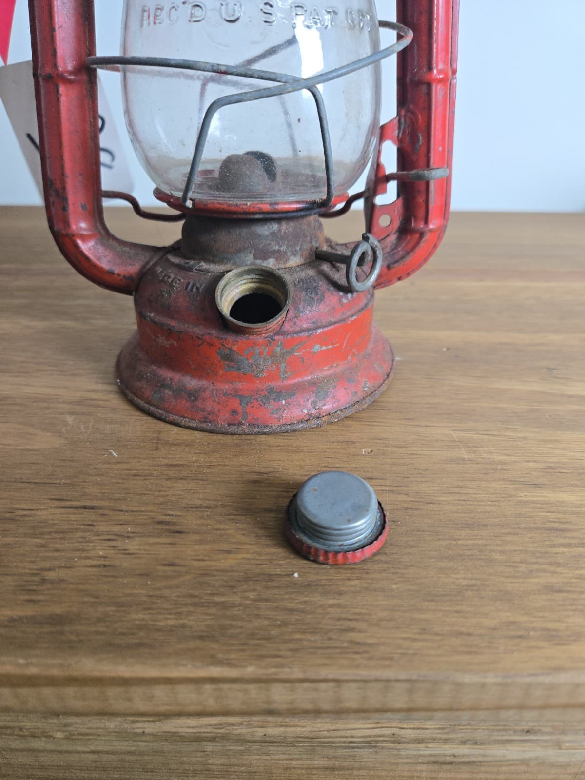 Vintage Dietz No. 50 Red Kerosene Hurricane Lantern- FREE SHIPPING! - Thumbnail 4