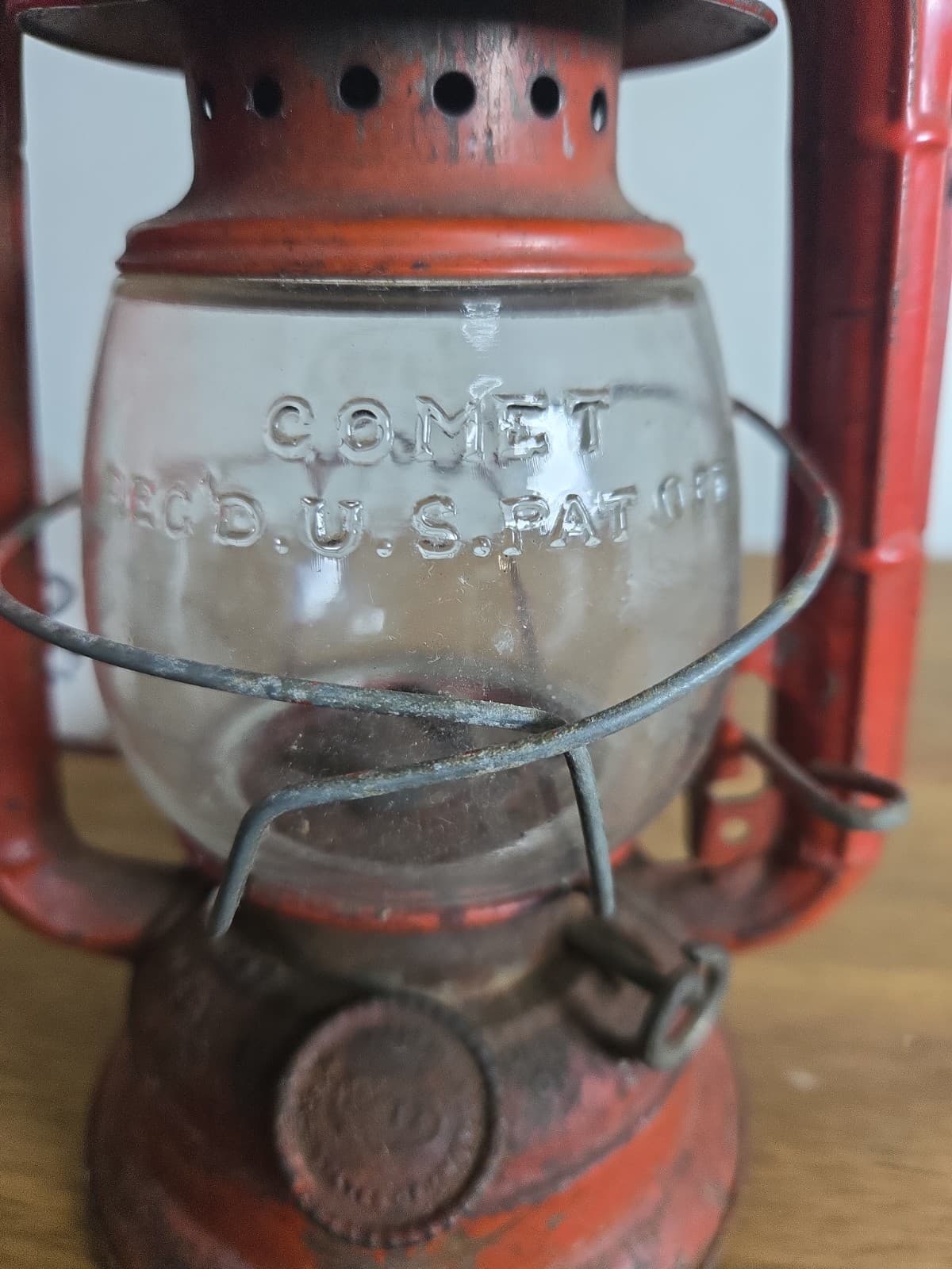 Vintage Dietz No. 50 Red Kerosene Hurricane Lantern- FREE SHIPPING! - Thumbnail 5