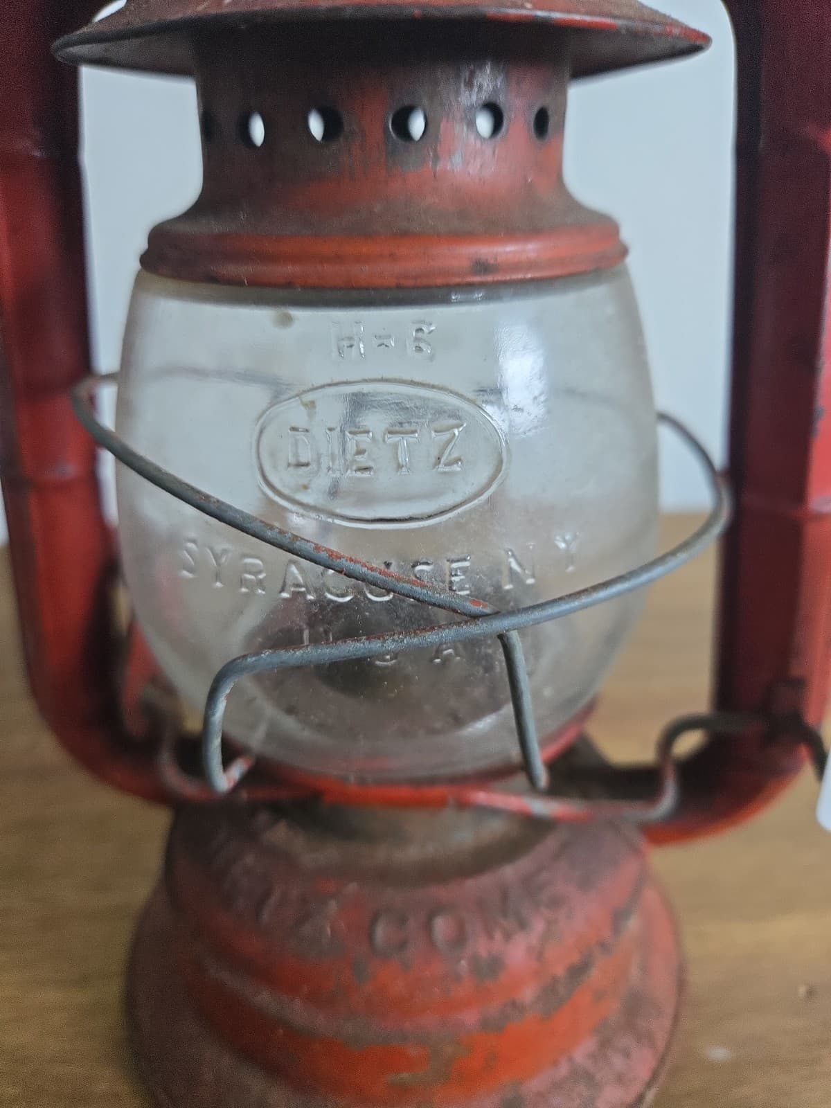 Vintage Dietz No. 50 Red Kerosene Hurricane Lantern- FREE SHIPPING! - Thumbnail 6