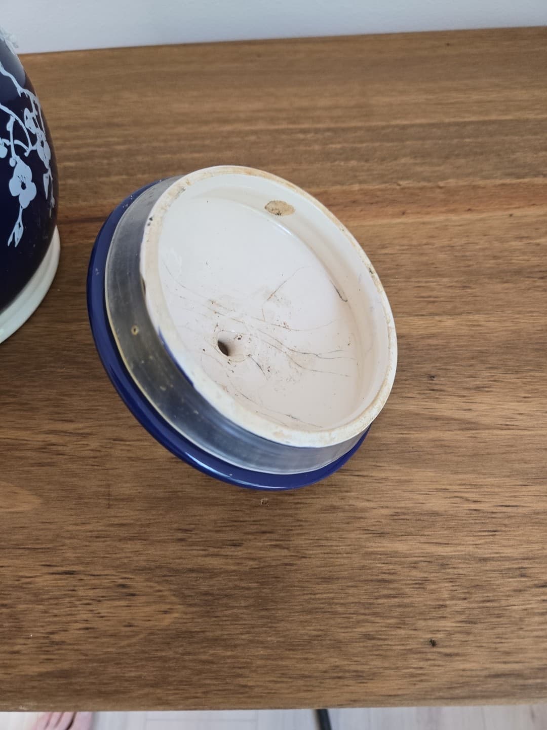 Chinese Blue White Porcelain Blossom Flowers Graphic Temple Jar - Thumbnail 6