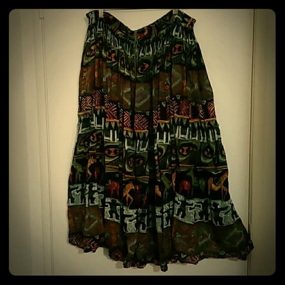 Bold print cotton skirt