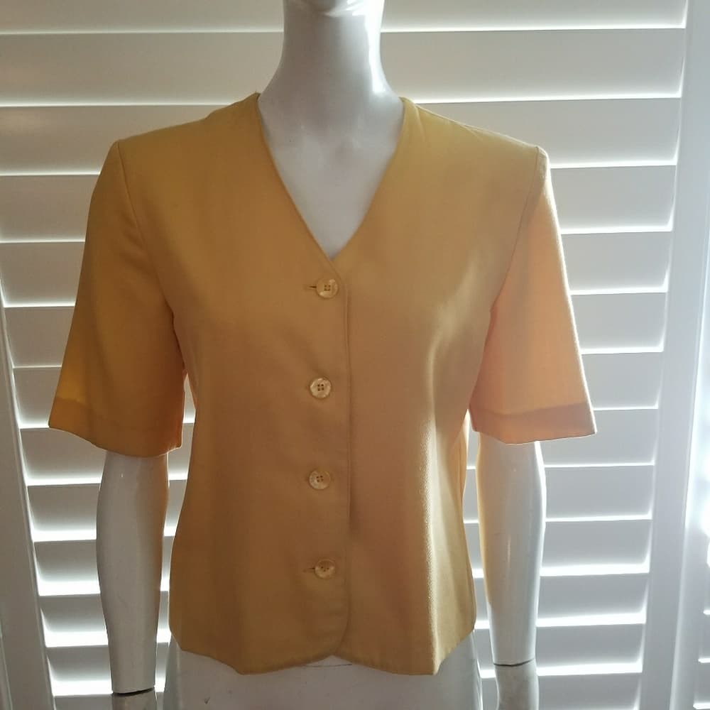 Gold Popline Button Down Blouse