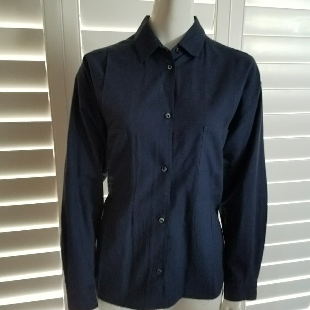Vintage Navy Blue Ann Taylor Blouse - Thumbnail 2
