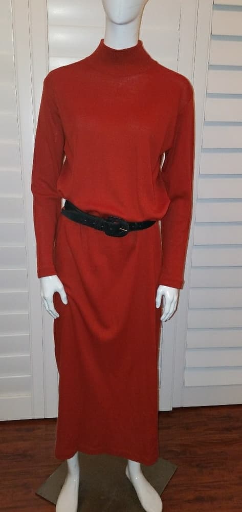 Vintage spicy pumpkin maxi knit dress - Thumbnail 3
