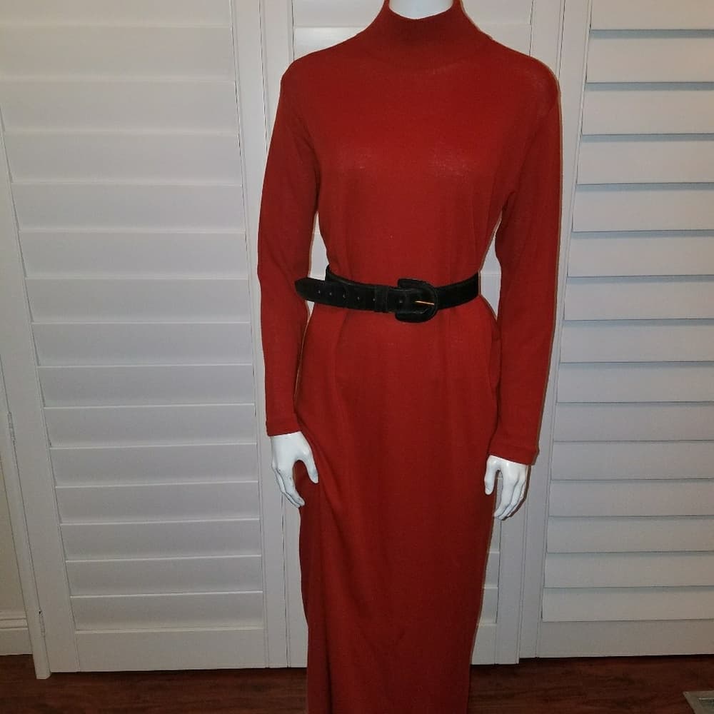 Vintage spicy pumpkin maxi knit dress - Thumbnail 4
