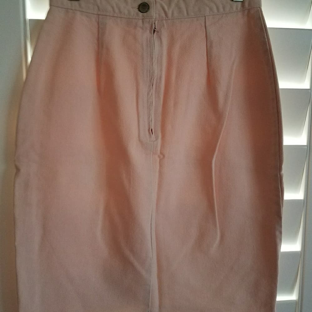 Vintage light pink denim skirt - Thumbnail 2