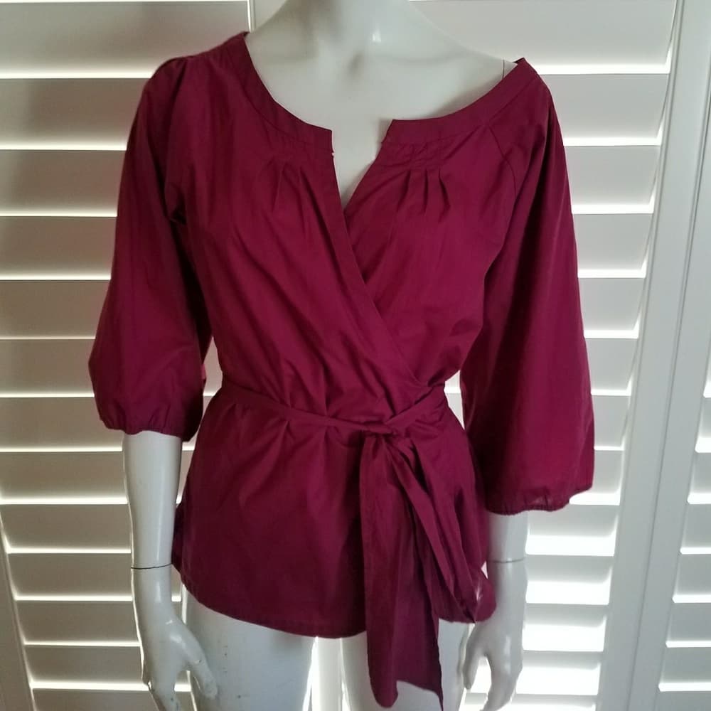 Fuchsia wrap around shirt